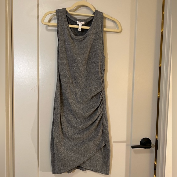 Leith Grey Ruched T-Shirt Dress - Picture 3 of 5